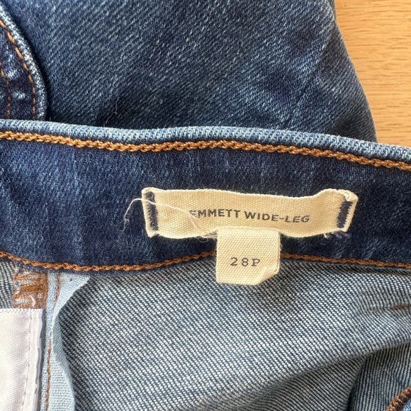 Madewell Emmett Wide-Leg Jeans High Rise Petite Size 28 Medium Wash - Picture 7 of 9